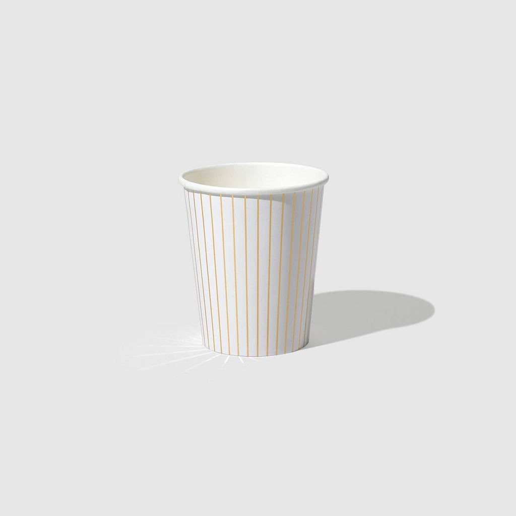 Gold Pinstripe Paper Party Cups (10 per Pack)