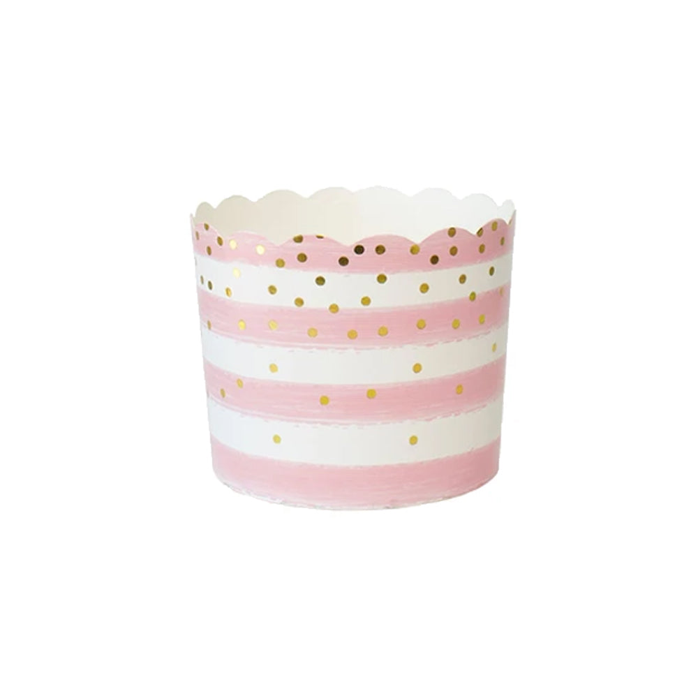 Simply Baked Large Paper Baking Cups - Pink Confetti Foil -20pk
