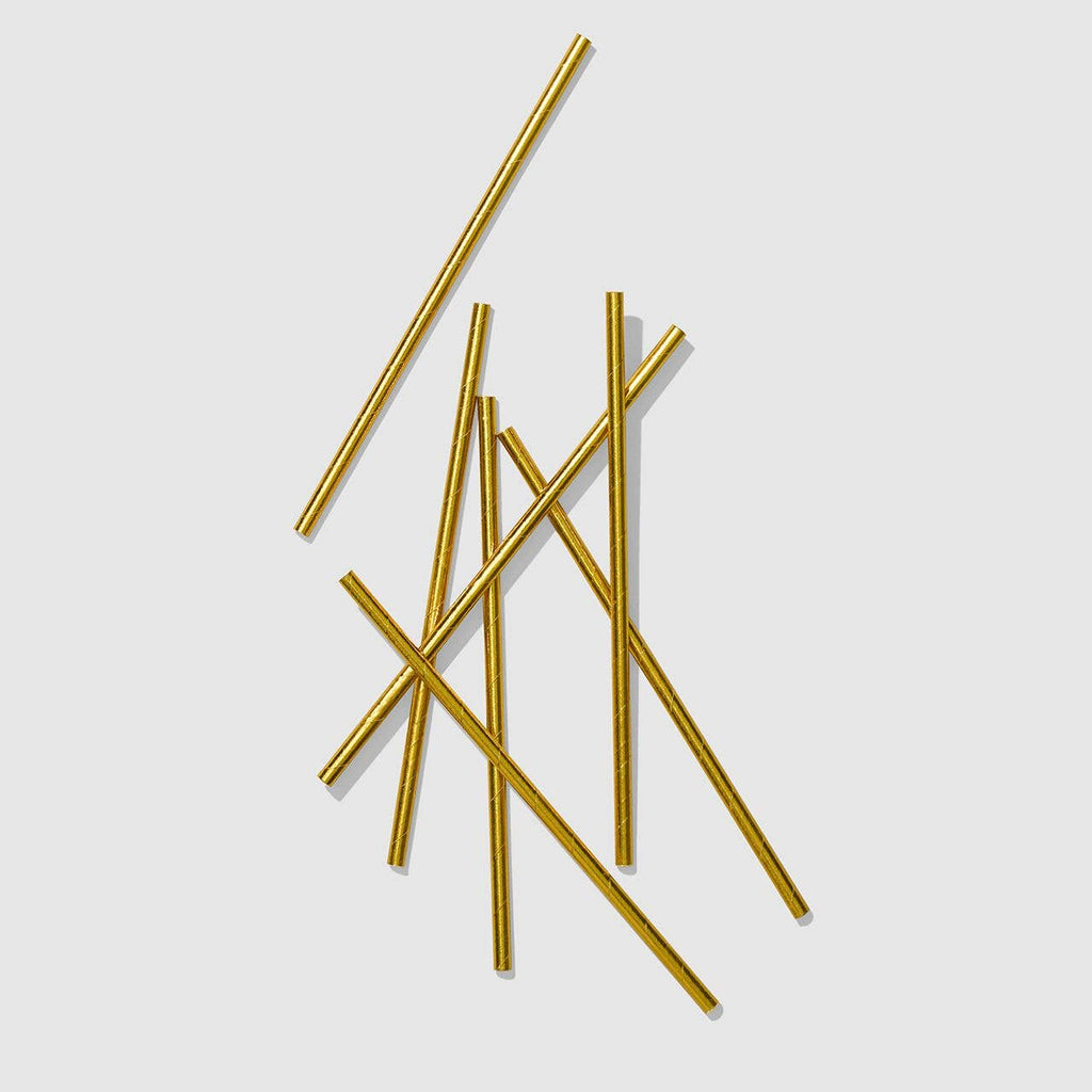 Metallic Gold Paper Straws (25 per Pack)