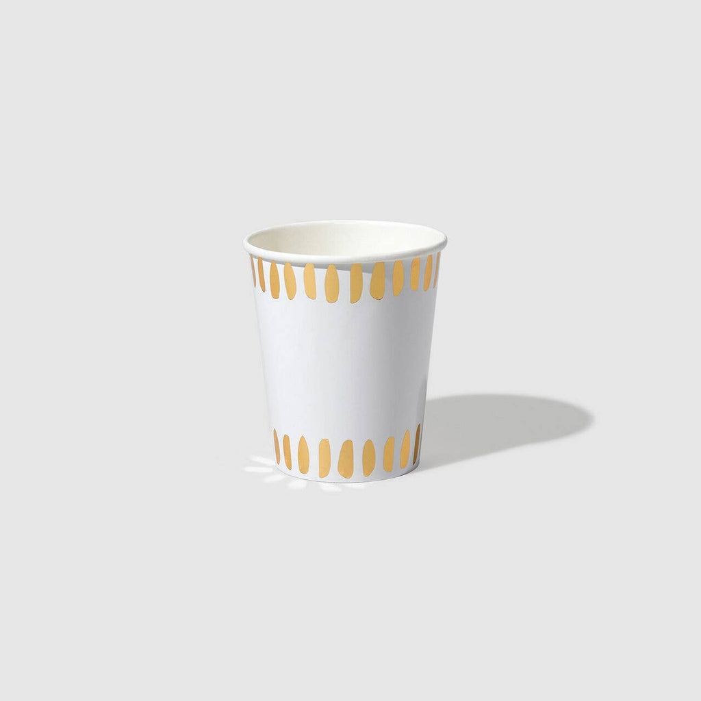 Gold Brushstroke Paper Party Paper Party Cups (10 per Pack)