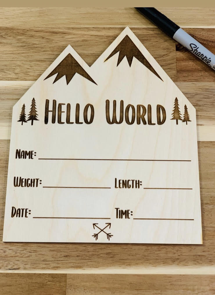 Birth Announcement Signs - Mountains